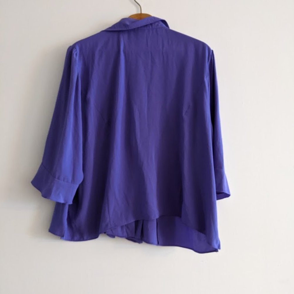 Maggie Barnes Purple Ruffled Blouse Size 2X - Picture 6 of 8